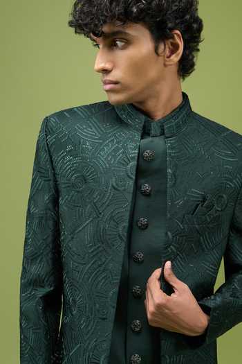 Arihant Rai Sinha PATTERN PC Sherwani with Kurta & Pant Set 