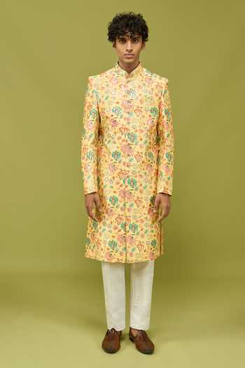 Buy Arihant Rai Sinha Multi Color Silk, Dupion Pattern Sherwani And Pant Set Online at Aza Fashions Buy_Arihant Rai Sinha_Multi Color Silk, Dupion Pattern Sherwani And Pant Set _Online_at_Aza_Fashions