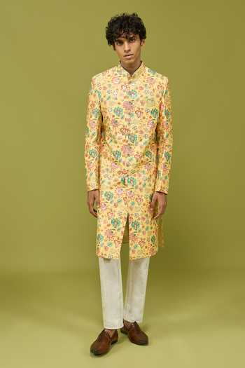 Arihant Rai Sinha Multi Color Silk, Dupion Pattern Sherwani And Pant Set at Aza Fashions Arihant Rai Sinha_Multi Color Silk, Dupion Pattern Sherwani And Pant Set _at_Aza_Fashions
