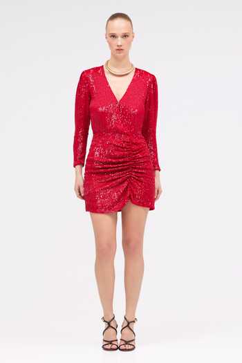 Sruti Dalmia Shimmering Hours Ruched Dress 