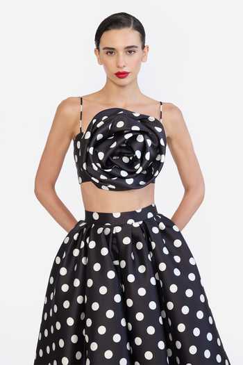 Buy Gauri & Nainika Black Polka Dot Print Skirt Online at Aza Fashions Buy_Gauri & Nainika_Black Polka Dot Print Skirt _Online_at_Aza_Fashions