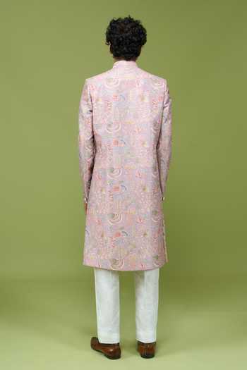 Arihant Rai Sinha Pink Silk, Dupion Pattern Pcs Sherwani And Pant Set Online at Aza Fashions Arihant Rai Sinha_Pink Silk, Dupion Pattern Pcs Sherwani And Pant Set _Online_at_Aza_Fashions