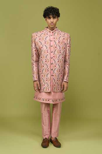 Arihant Rai Sinha Pink Silk Sherwani Set at Aza Fashions Arihant Rai Sinha_Pink Silk Sherwani Set _at_Aza_Fashions