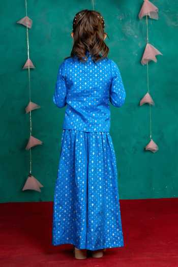 JILMIL DREAMWEAR Blue Blazer & Palazzo Set 