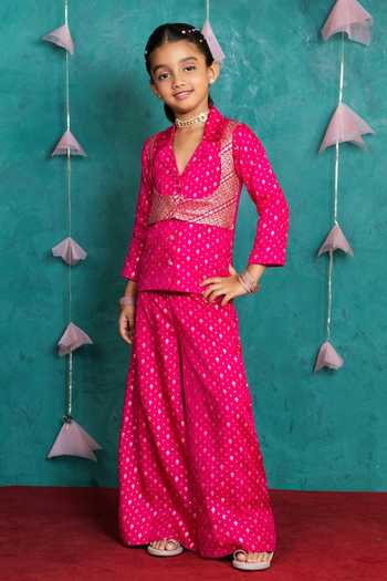 JILMIL DREAMWEAR Pink Blazer & Palazzo Set 