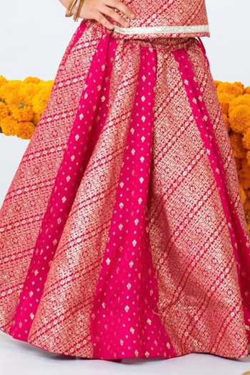 Buy_JILMIL DREAMWEAR_Pink Silk Zari Work Lehenga Set _Online_at_Aza_Fashions