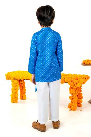 JILMIL DREAMWEAR Blue Kurta Pant Set 