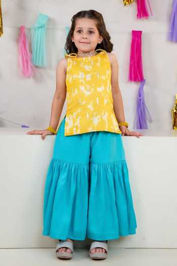 JILMIL DREAMWEAR Sleeveless Kurta & Sharara Set 
