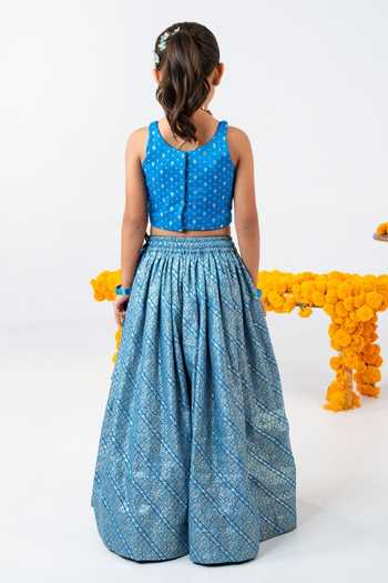 JILMIL DREAMWEAR Royal Blue Zari Lehenga Set 