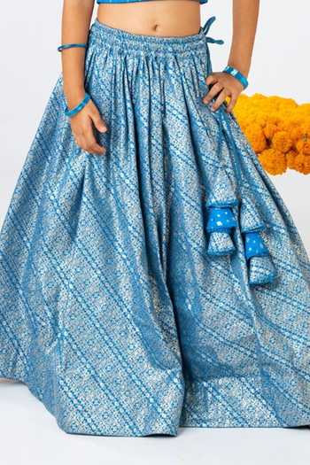JILMIL DREAMWEAR Blue Silk Royal Zari Lehenga Set at Aza Fashions JILMIL DREAMWEAR_Blue Silk Royal Zari Lehenga Set _at_Aza_Fashions