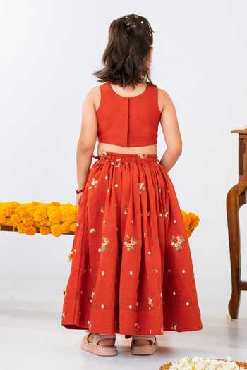 JILMIL DREAMWEAR Mustard Embroidered Lehenga Set 