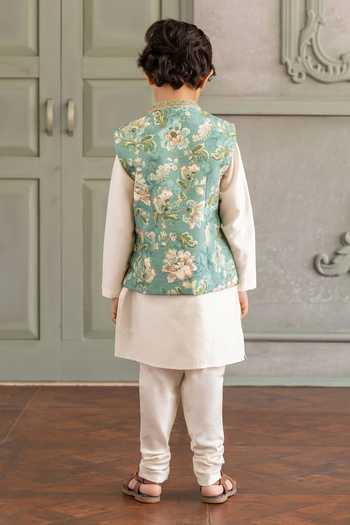 Kalista Zivansh Printed Bundi & Kurta Set
