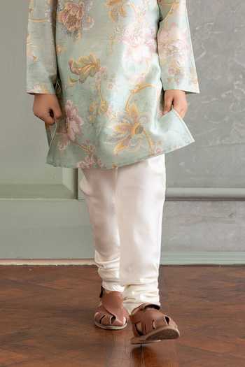 Buy Kalista Green Chanderi Silk Parth Floral Print Kurta Set Online at Aza Fashions Buy_Kalista_Green Chanderi Silk Parth Floral Print Kurta Set _Online_at_Aza_Fashions