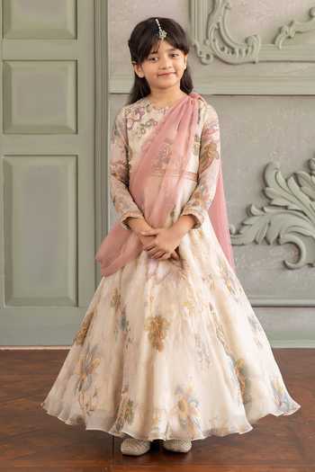 Kalista Arika Floral Print Anarkali With Dupatta 