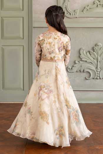 Kalista Arika Floral Print Anarkali With Dupatta 
