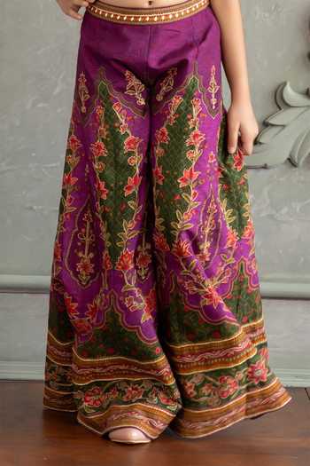 Shop Kalista Multi Color Viscose, Silk, Net Arika Embroidered Blouse Sharara Set Online at Aza Fashions Shop_Kalista_Multi Color Viscose, Silk, Net Arika Embroidered Blouse Sharara Set _Online_at_Aza_Fashions