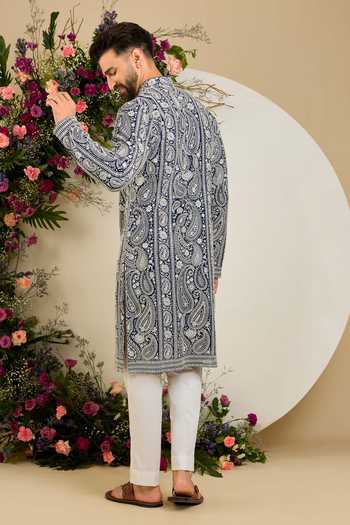 Kasbah Chikankari Paisley Embroidered Kurta 