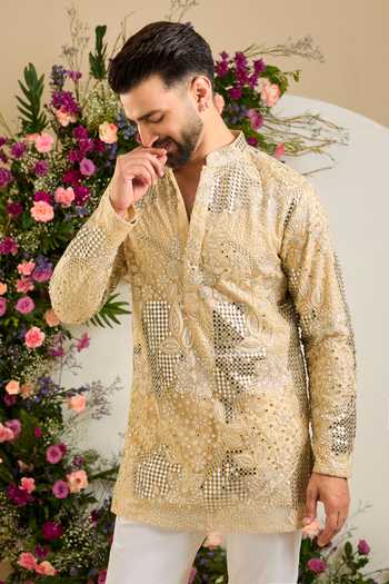 Kasbah Floral Mirror Embroidered Kurta 