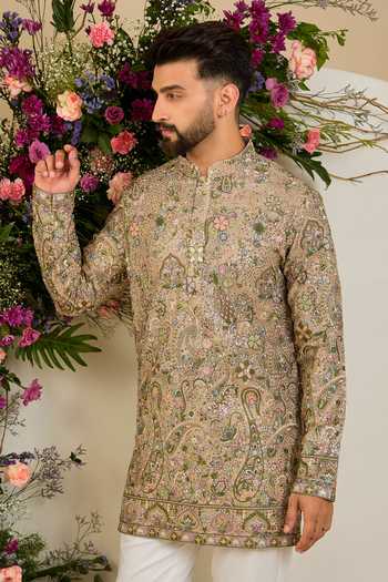 Kasbah Sequin Floral Embroidered Kurta 