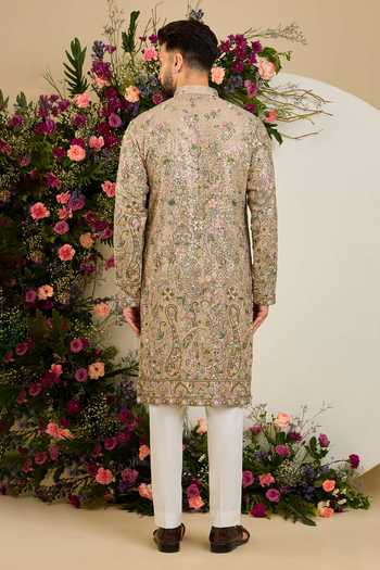 Kasbah Sequin Thread Embroidered Kurta