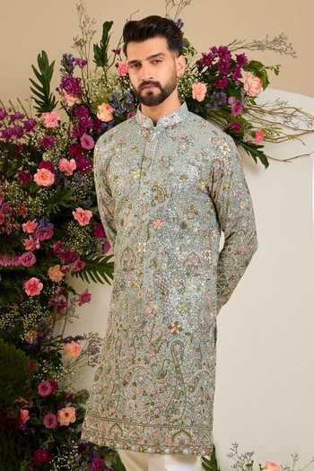 Kasbah Sequin Thread Embroidered Kurta