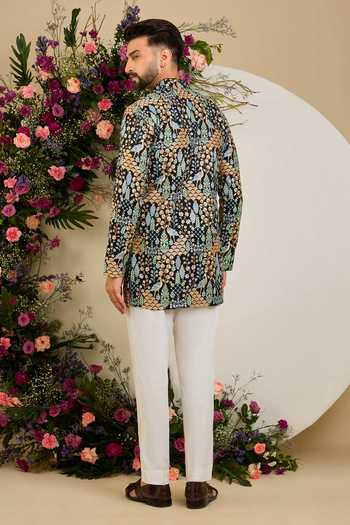 Kasbah Floral Thread Embroidered Short Kurta 