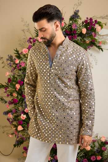 Kasbah Mirror Zari Embroidered Kurta 