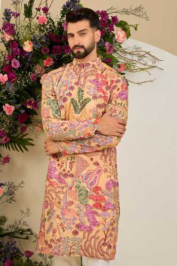 Kasbah Botanical Print Zari Kurta