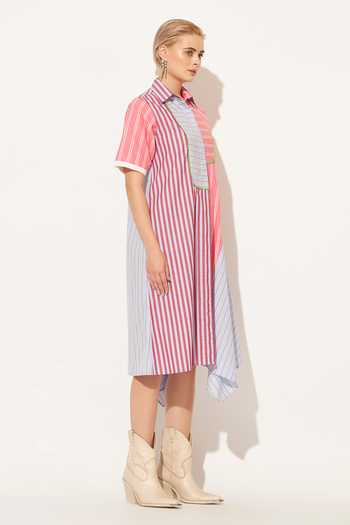 Buy Linetribe Multi Color Cotton Collared Neck Oryn Printed Dress Online at Aza Fashions Buy_Linetribe_Multi Color Cotton Collared Neck Oryn Printed Dress _Online_at_Aza_Fashions