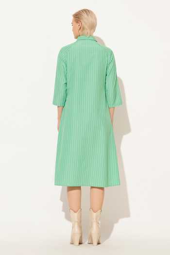 Linetribe Selene Embroidered Pleated Shirt Dress 