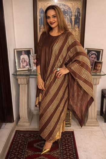 Palak & Mehak Gota Bordered Kurta Palazzo Set 