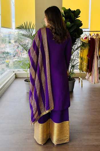 Palak & Mehak Pure Mulmul Chanderi Kurta Palazzo Set 