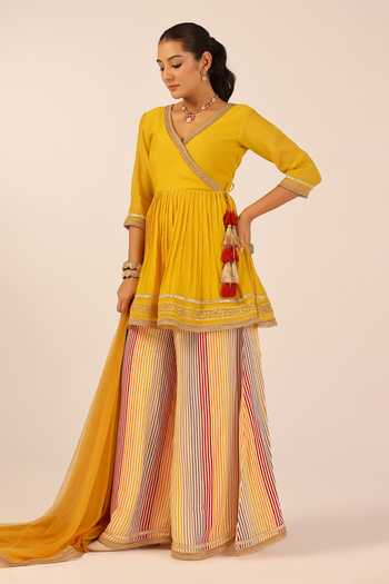 Palak & Mehak Short Pleated Angarkha Anarkali Set 