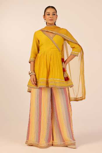 Palak & Mehak Short Pleated Angarkha Anarkali Set 