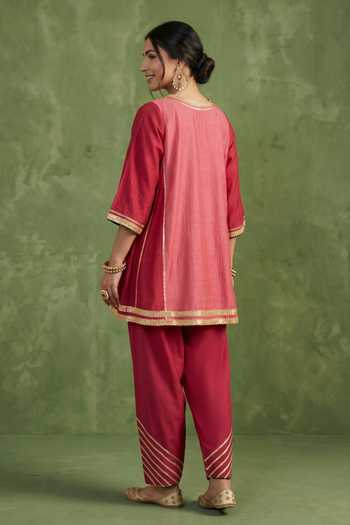 Priya Chaudhary Chanderi Embellished Kurta With Salwar