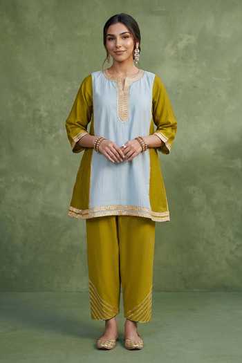 Priya Chaudhary Placket Embellished Kurta With Salwar
