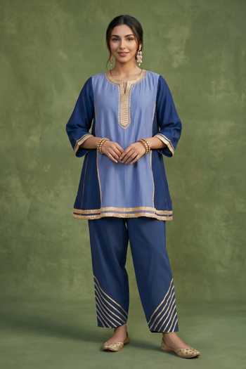 Priya Chaudhary Chanderi Embellished Kurta With Salwar