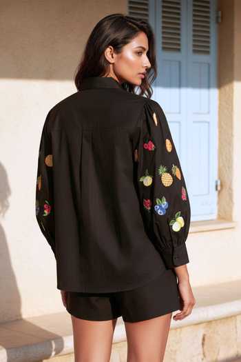 Studio Moda India The Lush Elan Fruit Embtroidered Shirt
