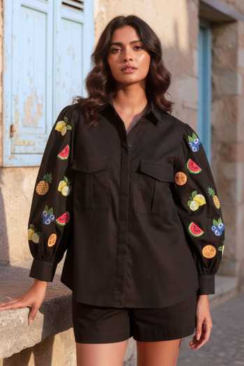 Studio Moda India The Lush Elan Fruit Embtroidered Shirt