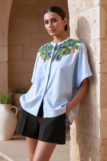 Studio Moda India Eden Floral Embroidered Shirt