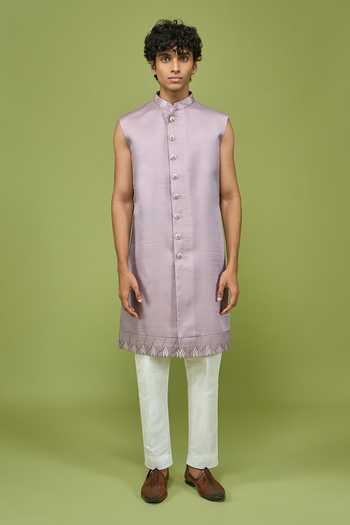 Buy Arihant Rai Sinha Lavender Silk, Dupion Patterned Sherwani Set With Kurta And Pant Online at Aza Fashions Buy_Arihant Rai Sinha_Lavender Silk, Dupion Patterned Sherwani Set With Kurta And Pant _Online_at_Aza_Fashions