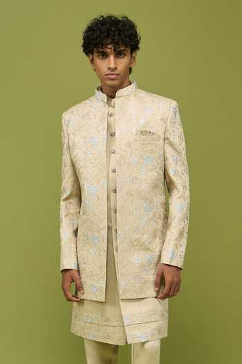 Arihant Rai Sinha Mens Sherwani Set With Kurta and Pant 