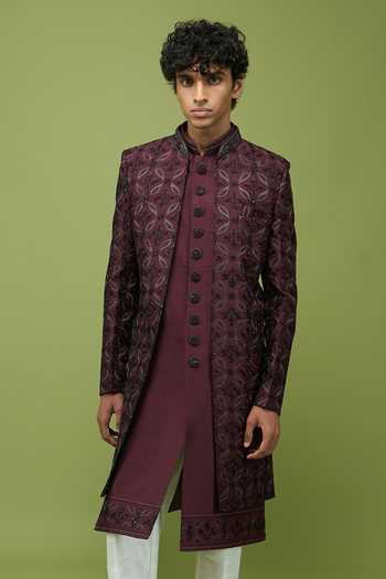 Arihant Rai Sinha Mens Embroidered Sherwani Kurta & Pant Set 