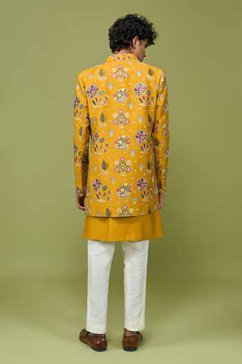 Arihant Rai Sinha Pattern Pc Sherwani Set With Kurta & Pant 