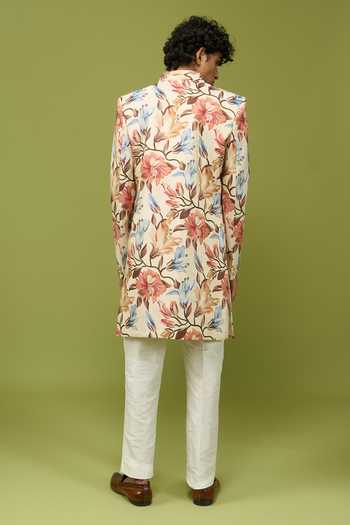 Arihant Rai Sinha Printed Floral Sherwani With Kurta And Pant Set 