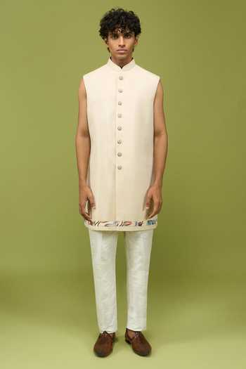 Buy Arihant Rai Sinha Multi Color Silk, Dupion Printed Floral Sherwani With Kurta And Pant Set Online at Aza Fashions Buy_Arihant Rai Sinha_Multi Color Silk, Dupion Printed Floral Sherwani With Kurta And Pant Set _Online_at_Aza_Fashions