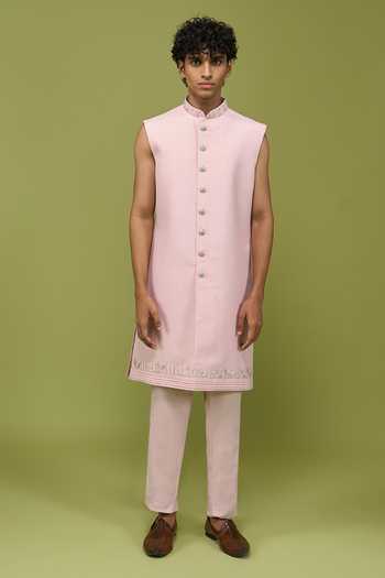 Buy Arihant Rai Sinha Pink Silk, Dupion Pattern Pc Sherwani Set Online at Aza Fashions Buy_Arihant Rai Sinha_Pink Silk, Dupion Pattern Pc Sherwani Set _Online_at_Aza_Fashions