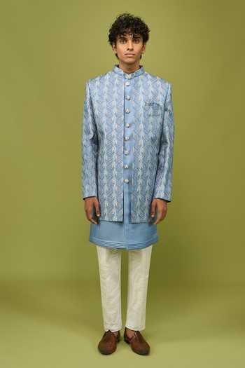 Buy Arihant Rai Sinha Blue Silk, Dupion Sherwani Set Online at Aza Fashions Buy_Arihant Rai Sinha_Blue Silk, Dupion Sherwani Set _Online_at_Aza_Fashions