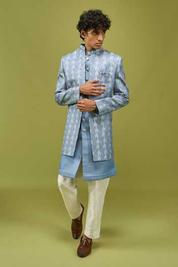 Buy Arihant Rai Sinha Blue Silk, Dupion Sherwani Set Buy_Arihant Rai Sinha_Blue Silk, Dupion Sherwani Set