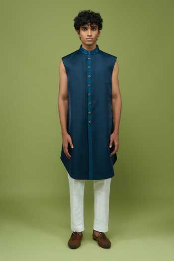 Buy Arihant Rai Sinha Blue Silk, Dupion Mens Pattern Sherwani Kurta And Pant Set Online at Aza Fashions Buy_Arihant Rai Sinha_Blue Silk, Dupion Mens Pattern Sherwani Kurta And Pant Set _Online_at_Aza_Fashions